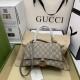 BALENCIAGA X GUCCI GG Supreme Monogram Small Hourglass Top Handle Bag Beige Ebony