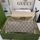 BALENCIAGA X GUCCI GG Supreme Monogram Small Hourglass Top Handle Bag Beige Ebony