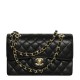 Chanel Classic Flap High Quality Mini Classic Handbag Sheep Leather With Gold Metal Black