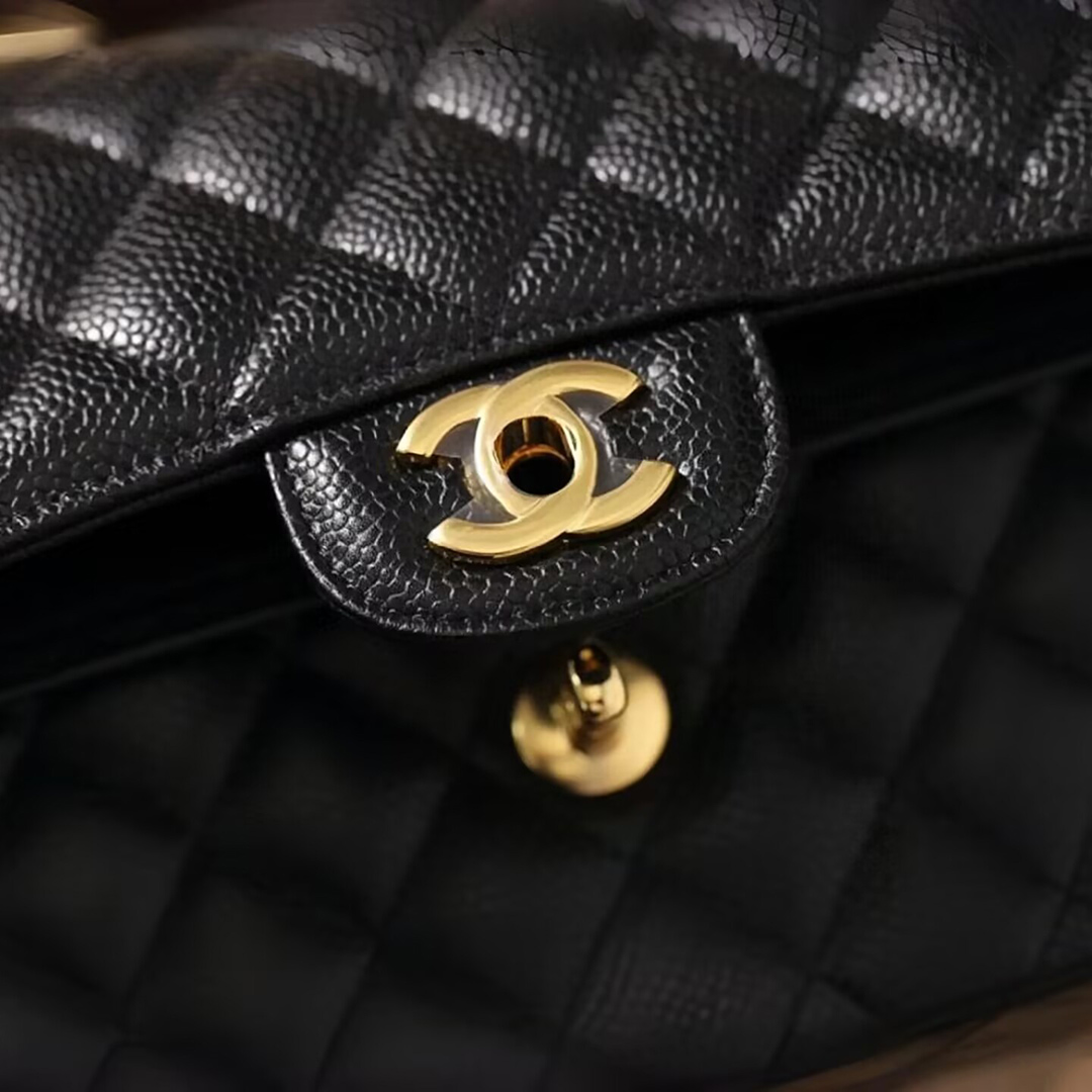 Chanel Classic Flap High Quality Mini Classic Handbag Sheep Leather With Gold Metal Black