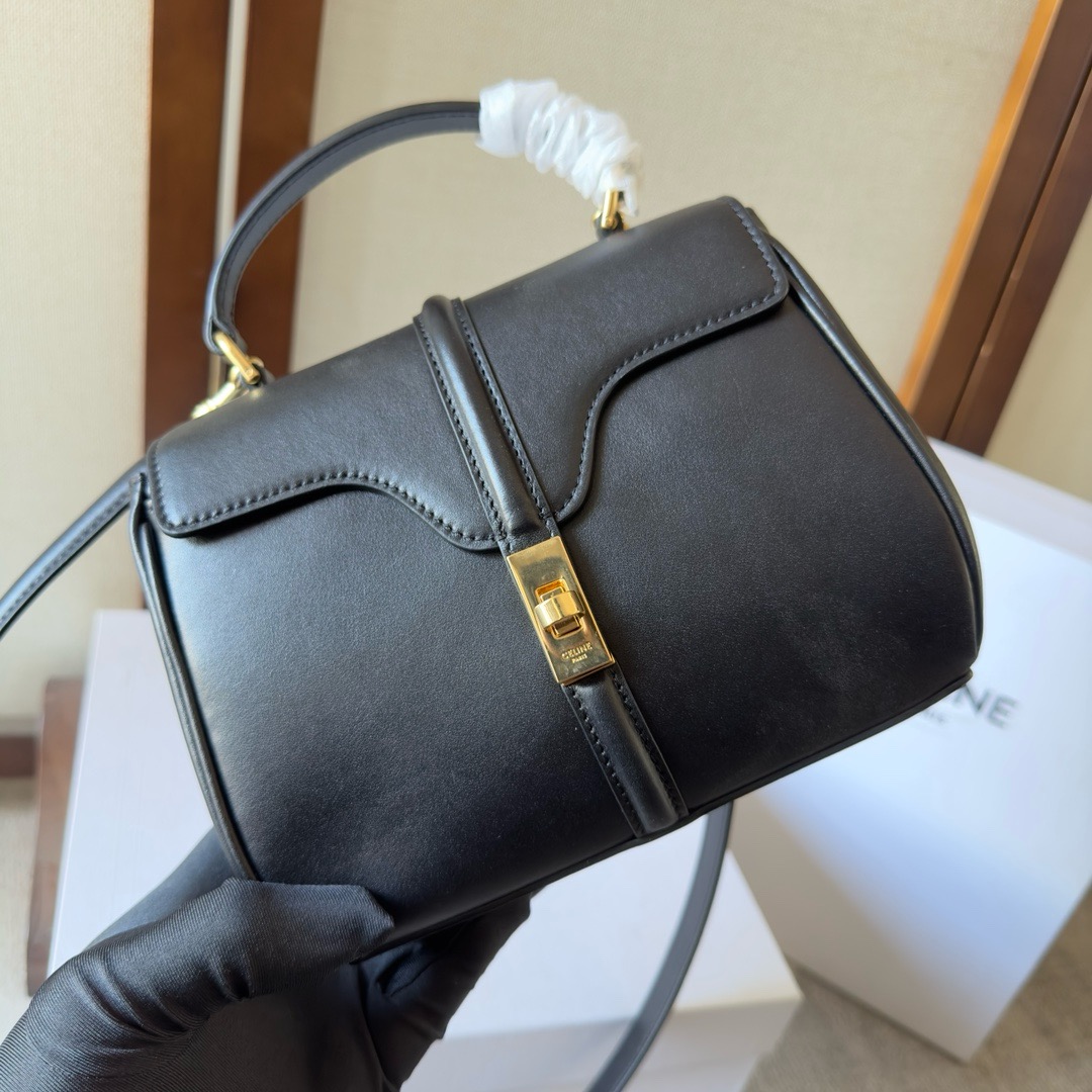 CELINE Luxury 16 mini Satin Cow Leather Handbag