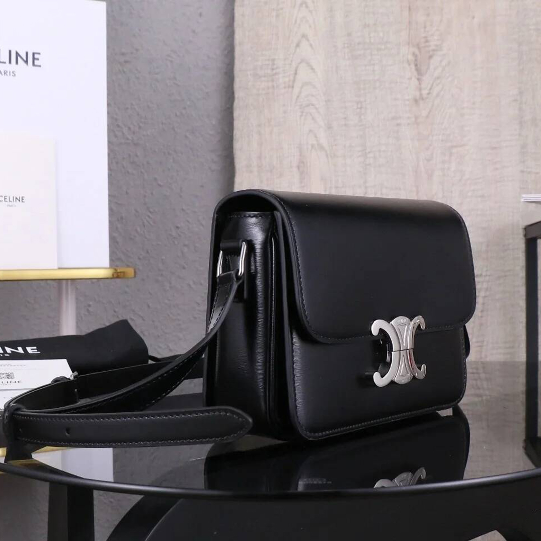 Celine TEEN TRIOMPHE Glossy Cow Leather Handbag