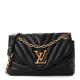 LOUIS VUITTON Calfskin Black New Wave Chain Bag MM